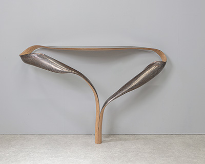 Marc Fish Mokume-gane Console Oak Table